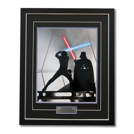 Star Wars Jedi Lightsaber Battle Darth Vader vs Luke Skywalker // Wood Frame