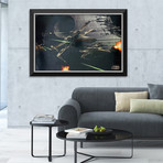 Death Star Dogfight X-Wings & Tie Fighters // Framed Canvas