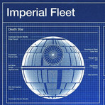 Death Star & Imperial Fleet Blueprints // Framed Canvas