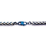 Steel Rounded Franco Chain Necklace // Blue (22")