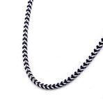 Steel Rounded Franco Chain Necklace // Blue (22")