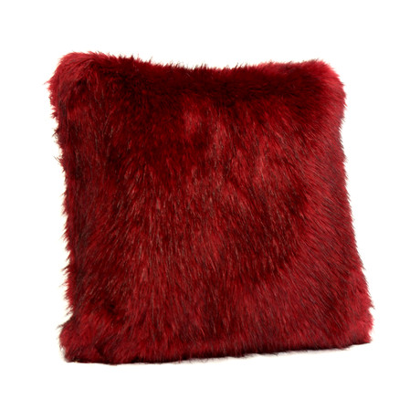 Couture Faux Fur Decorative Pillow // Ruby Tibetan Lamb (Bamboo Tibetan Lamb)