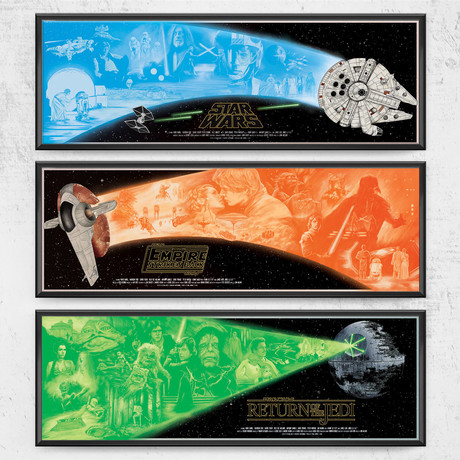 Star Wars Original Trilogy // Alternative Movie Poster Set (24"W x 9"H)