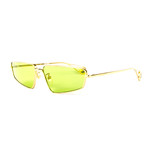Unisex Rectangular Sunglasses // Green + Gold