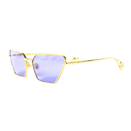 Women's Geometric Sunglasses // Gold + Blue
