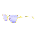 Women's Geometric Sunglasses // Gold + Blue