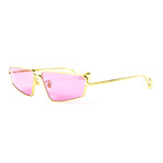 Unisex Rectangular Sunglasses // Gold + Pink