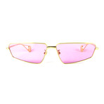 Unisex Rectangular Sunglasses // Gold + Pink