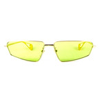 Unisex Rectangular Sunglasses // Green + Gold