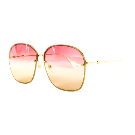 Women's Oversized Sunglasses // Gold + Multicolor