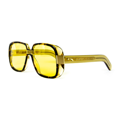 Men's Square Sunglasses // Yellow + Havana