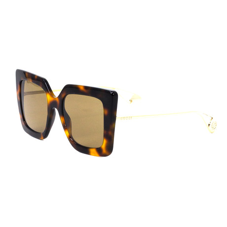Women's Rectangular Sunglasses // Tortoise