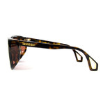Women's Rectangular Sunglasses // Brown
