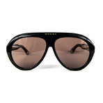 Unisex Round Sunglasses // Brown + Black