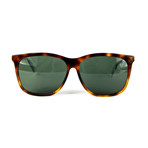 Women's Square Sunglasses // Green + Havana