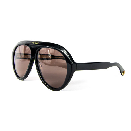 Unisex Round Sunglasses // Brown + Black