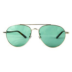 Men's Aviator Sunglasses // Green + Gold