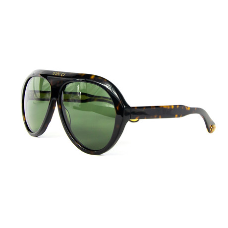 Men's Round Sunglasses // Green + Havana