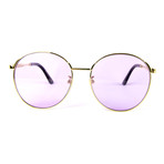 Women's Round Sunglasses // Violet + Gold