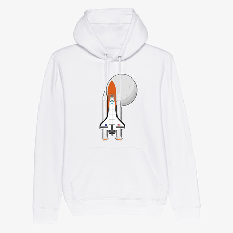 Moon Spaceship Sweatshirt // White (Small)