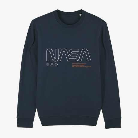 Minimalist Nasa Sweatshirt // Navy (Small)