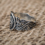 Wolf Collection Ring + Valknut Symbol // Silver (11.5)