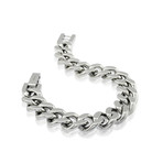 Polished Stainless Steel Curb Link Bracelet // 10mm // Silver