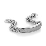 Brushed + Polished ID Plate Curb Link Bracelet // 10mm // Gunmetal