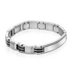 Stainless Steel ID Plate Bracelet // Black