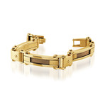 Stainless Steel Fancy Cable Bracelet // Gold Plating