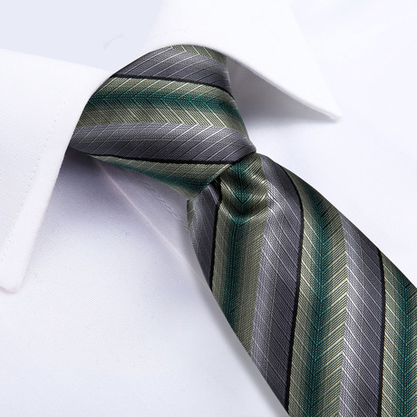 Rayman Silk Tie // Green + Gray