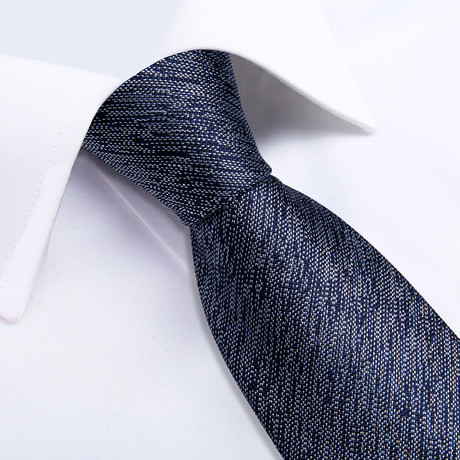 Deville Handmade Silk Tie // Charcoal + Navy
