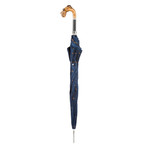 Hand Carved Schnauzer Umbrella // Navy Blue