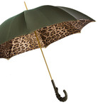 Leopard Double Cloth Umbrella // Olive Green