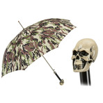 Camo Print Skull Umbrella // Green