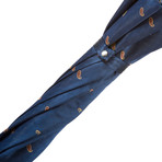 Hand Carved Schnauzer Umbrella // Navy Blue