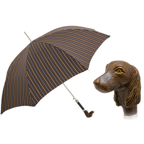 Striped Umbrella + Dog Handle