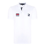England Flag Embroidered Polo Shirt // White (XL)