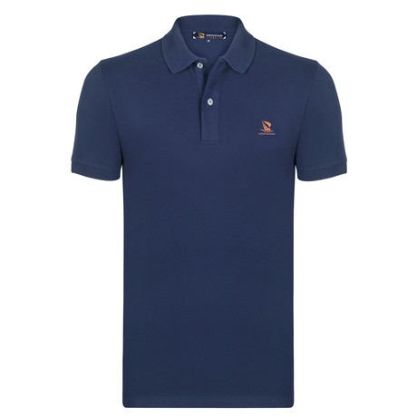 Gaziantep Short Sleeve Polo Shirt // Navy + Orange (3XL)