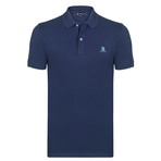 Kayseri Short Sleeve Polo Shirt // Navy + Mint (S)