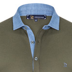Mersin Waffle Knit Polo Shirt // Khaki (L)