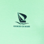 Konya Short Sleeve Polo Shirt // Mint + Navy (M)