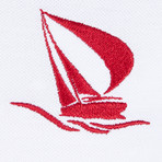 Russia Flag Embroidered Polo Shirt // White (3XL)