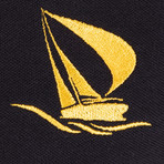 Germany Flag Embroidered Polo Shirt // Black (S)