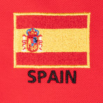 Spain Flag Embroidered Polo Shirt // Red (M)
