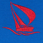 France Flag Embroidered Polo Shirt // Sax (S)