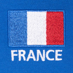 France Flag Embroidered Polo Shirt // Sax (S)