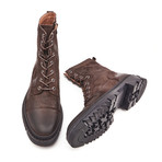 Toothed Lace-Up Boots // Brown (Euro: 41)