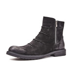 Aged-Effect Leather Boots // Black (Euro: 39)