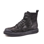 Zip-Up Lace-Up Boots // Black (Euro: 38)